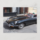 Black Jaguar E Type Briefkaart (Voorkant)