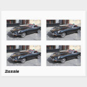 Black Jaguar E Type Rechthoekige Sticker (Vel)