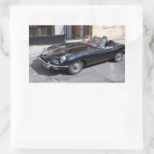 Black Jaguar E Type Rechthoekige Sticker (Tas)