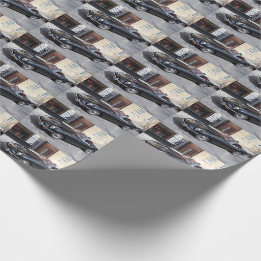 Black Jaguar E Type Roadster Cadeaupapier (Hoek)