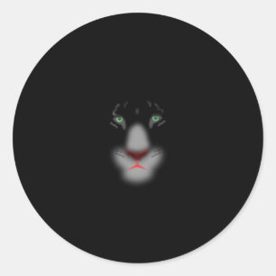 Black Jaguar of panther Big Cat Face Ronde Sticker