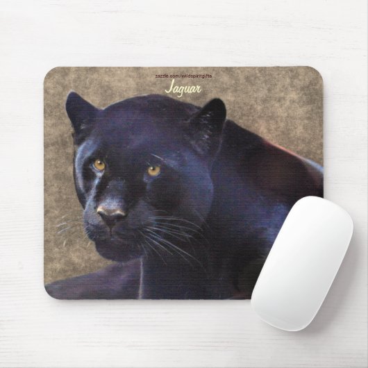 Black Jaguar Panther Big Cat Wildlife Mousepad Muismat (Met muis)