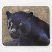 Black Jaguar Panther Big Cat Wildlife Mousepad Muismat (Voorkant)
