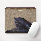 Black Jaguar Panther Big Cat Wildlife Mousepad Muismat (Met muis)