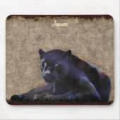 Black Jaguar Panther Big Cat Wildlife Mousepad Muismat (Voorkant)
