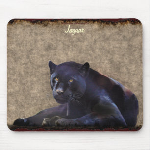 Black Jaguar Panther Big Cat Wildlife Mousepad Muismat