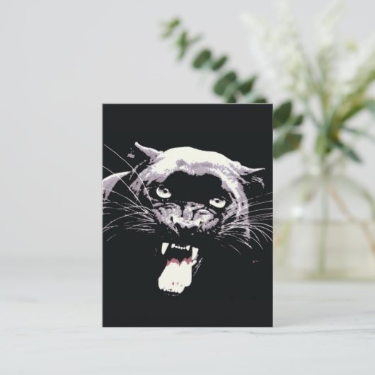 Black Jaguar Panther Briefkaart (Staand voorkant)