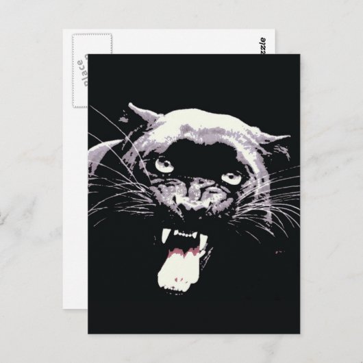 Black Jaguar Panther Briefkaart (Voorkant / Achterkant)