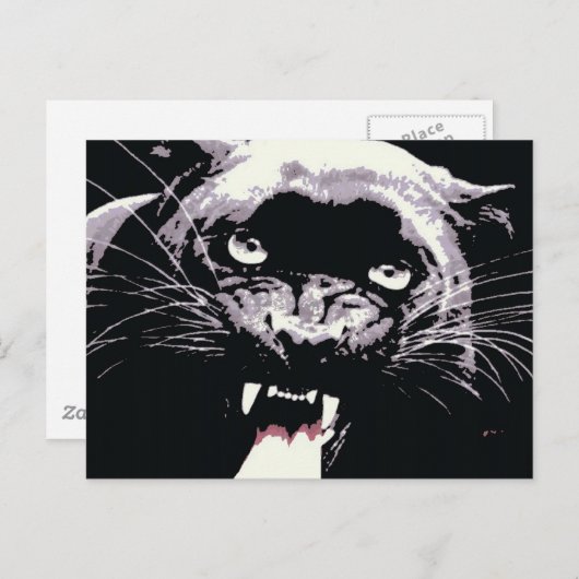 Black Jaguar Panther Briefkaart (Voorkant / Achterkant)