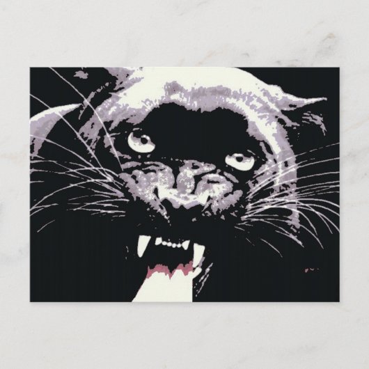 Black Jaguar Panther Briefkaart (Voorkant)