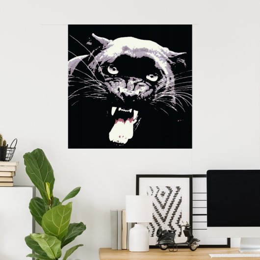Black Jaguar Panther Poster (Thuiskantoor)