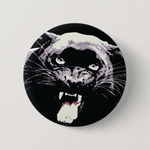 Black Jaguar Panther Ronde Button 5,7 Cm