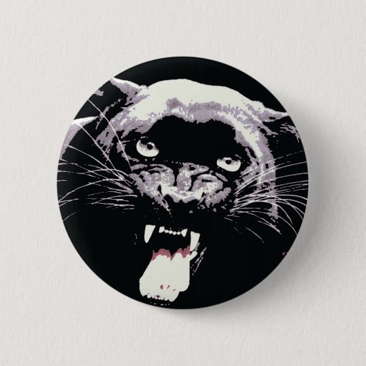 Black Jaguar Panther Ronde Button 5,7 Cm (Voorkant)