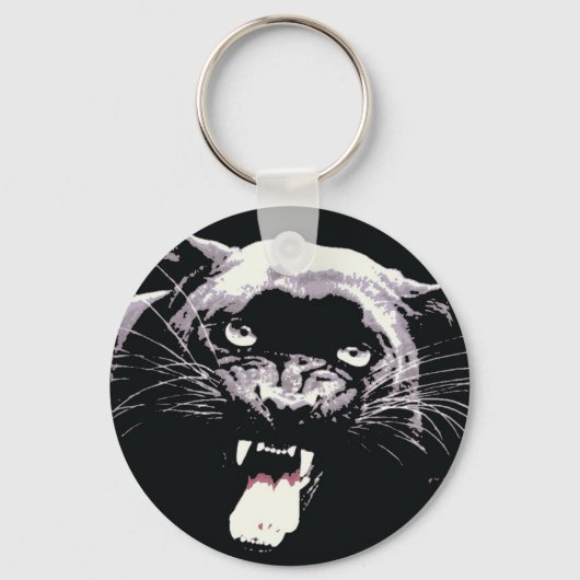 Black Jaguar Panther Sleutelhanger (Voorkant)