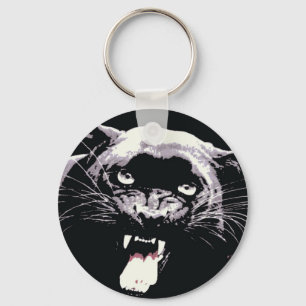 Black Jaguar Panther Sleutelhanger