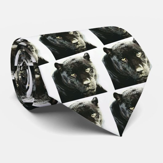 Black Jaguar Panther Stropdas (Opgerold)