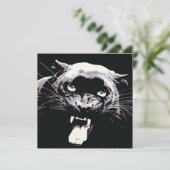 Black Jaguar Panther uitnodiging (Staand voorkant)