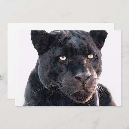Black Jaguar Uitnodiging (Voorkant / Achterkant)
