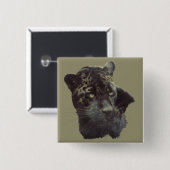 Black Jaguar Vierkante Button 5,1 Cm (Voorkant /achterkant)