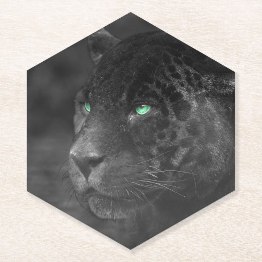 Black Jaguars Emerald Gaze Kartonnen Onderzetters (Voorkant)