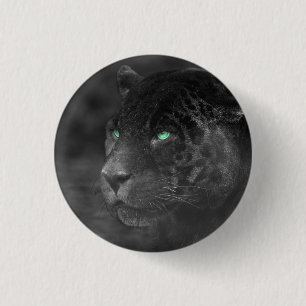 Black Jaguars Emerald Gaze Ronde Button 3,2 Cm