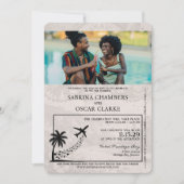 Black Jamaica Passport Wedding Invitation Kaart (Voorkant)