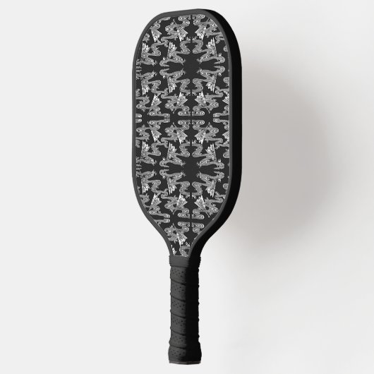 Black Japans Fan Pattern Pickleball Paddle (Links)