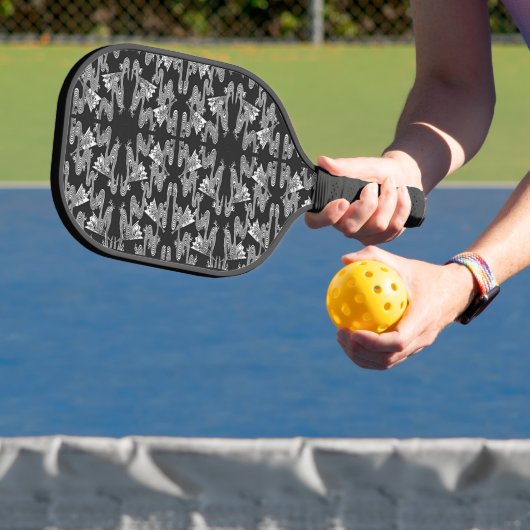 Black Japans Fan Pattern Pickleball Paddle (Insitu)
