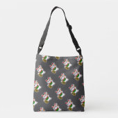 Black Japans Lucky Cat Pattern Crossbody Tas (Achterkant)