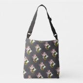 Black Japans Lucky Cat Pattern Crossbody Tas (Voorkant)