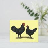 Black Java Chickens Briefkaart (Staand voorkant)