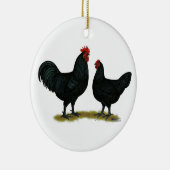 Black Java Chickens Keramisch Ornament (Rechts)