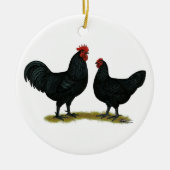 Black Java Chickens Keramisch Ornament (Voorkant)