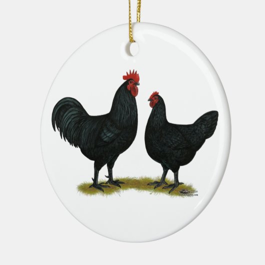 Black Java Chickens Keramisch Ornament (Links)