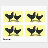Black Java Chickens Rechthoekige Sticker (Vel)