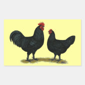 Black Java Chickens Rechthoekige Sticker (Voorkant)