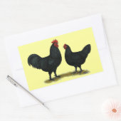 Black Java Chickens Rechthoekige Sticker (Envelop)