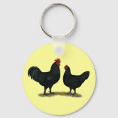 Black Java Chickens Sleutelhanger (Voorkant)