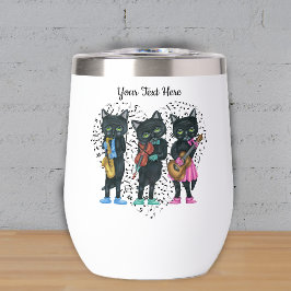 Black Jazz Cats Playing Muziek Hart van zwarte not