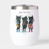 Black Jazz Cats Playing Muziek Hart van zwarte not (Voorkant)