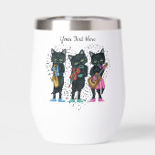 Black Jazz Cats Playing Muziek Hart van zwarte not (Achterkant)