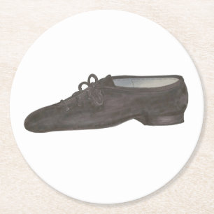 Black Jazz Dance Schoen Danser Verjaardagsfeest Ronde Kartonnen Onderzetter