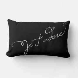 Black Je T Adore French Phrase I Adore Kussen