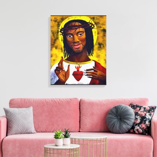 Black Jesus Canvas Afdruk (Insitu (Woonkamer))