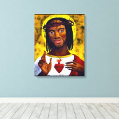 Black Jesus Canvas Afdruk (Insitu (Houten vloer))