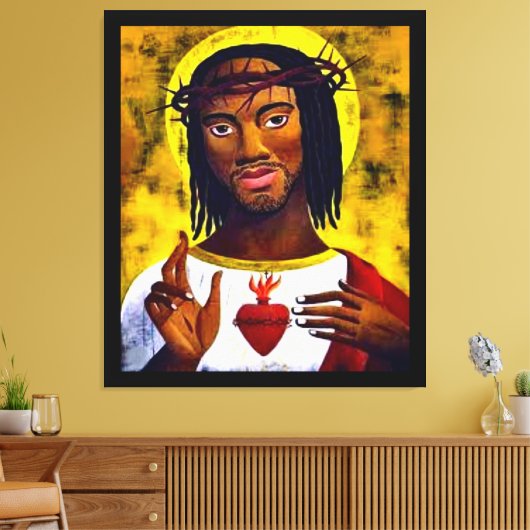 Black Jesus Canvas Afdruk (Insitu (Woonkamer))