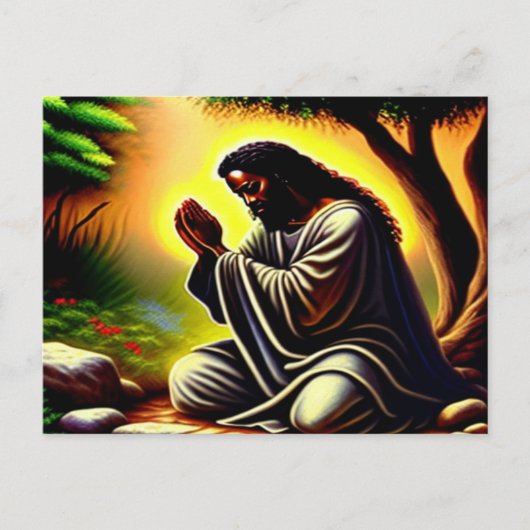 Black Jesus Praying in Gethsemane Briefkaart (Voorkant)