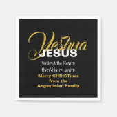 Black JESUS REASON SEASON-kerstpapier Servet (Voorkant)