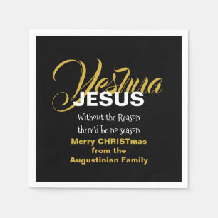Black JESUS REASON SEASON-kerstpapier Servet