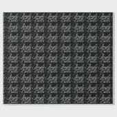 Black Jingle Bells White Text Wrapping Paper Cadeaupapier (Vlak)